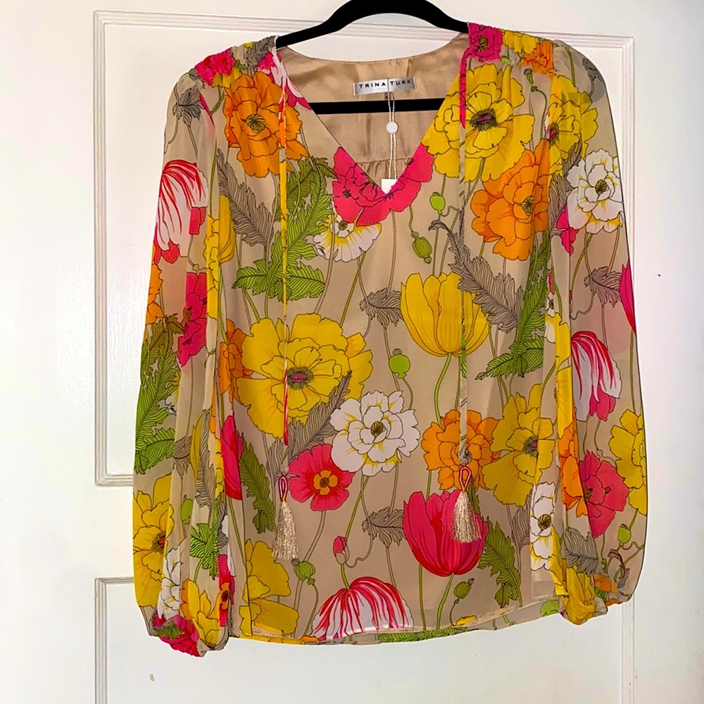 TRINA TURK Watson Top size XS color MLT